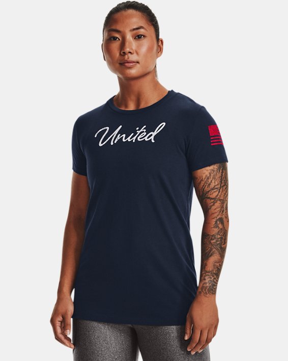 Women's UA Freedom United T-Shirt, Navy, pdpMainDesktop image number 0